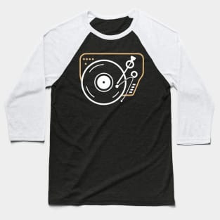 Retro Vintage Vinyl Record Player Turntable Baseball T-Shirt